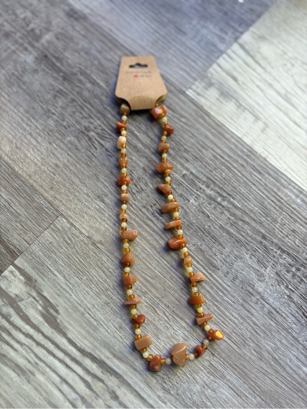 Handcrafted Orange Stone Bead Necklace - Women Jewelry Necklaces